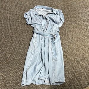LOFT Light Blue Denim Midi Dress